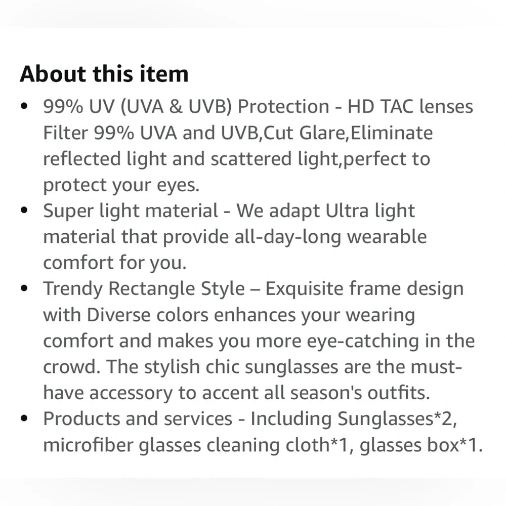 NIB/NWT • SET OF 2: Rectangular Sunglasses — Black & Cream with Gold Accents